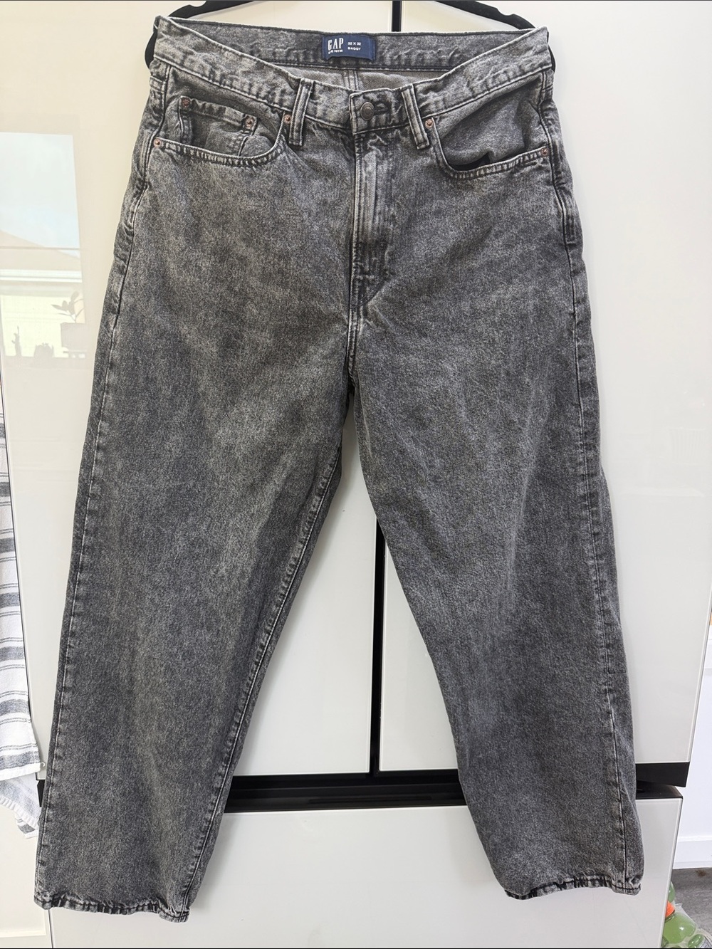 GAP Men's Washed Black Relaxed Jeans